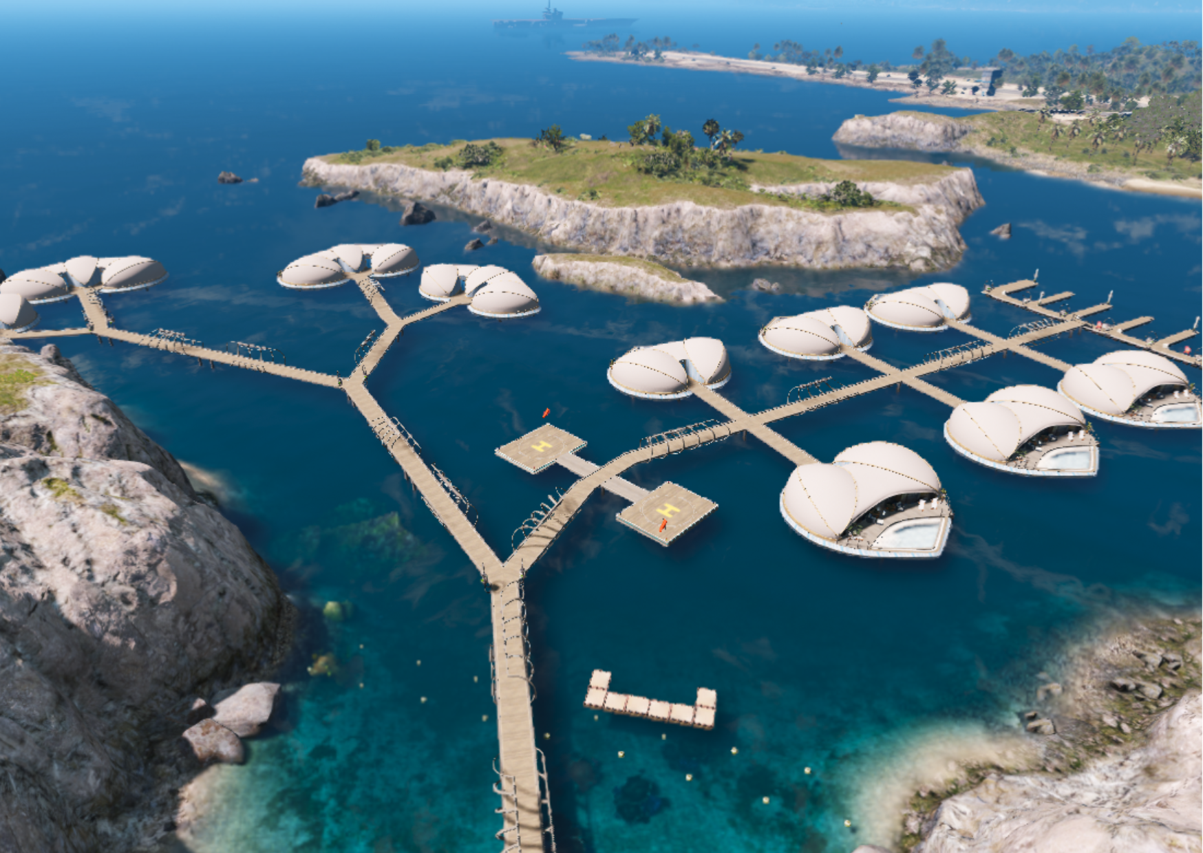Maisons sur pilotis du Lagoon